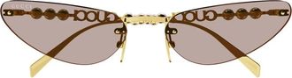 Gucci Cat-eye Zonnebril - unisex - Zonnebrillen - Geel - 63 MM - Nylon - Accessoires