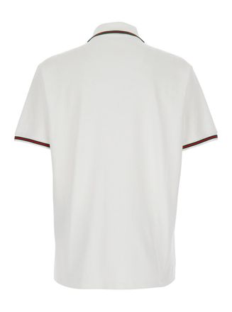 Gucci Mens Polo Shirt White Cotton With Web Detail T-Shirts And Polos