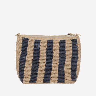 MC2 Saint Barth Raffia Striped Clutch - Multicolor