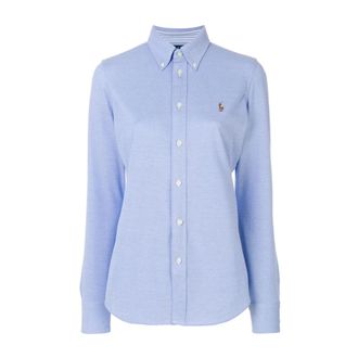 Polo Ralph Lauren Slim Oxford-overhemd - Dames - Blouses & Shirts - Blauw - Maat: S Katoen