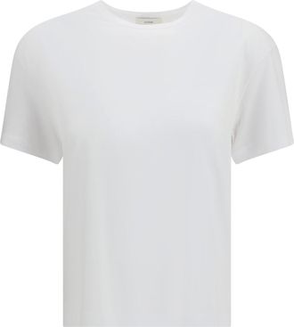 Toteme Womens Crewneck T-Shirt White Lyocell Jean