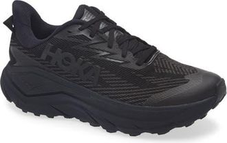 Hoka One One Challenger 8 GTX Gore-Tex Waterproof Trail Running Shoe in Black /Carbon Black at Nordstrom, Size 13