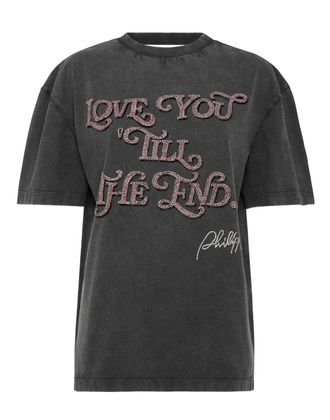 Philipp Plein Open Back Man Fit T-Shirt Love Plein