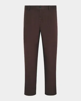 Onia Men & apos;s Stretch Linen Flat-Front Trousers