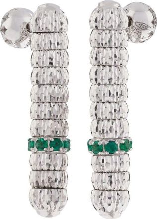 Officina Bernardi 18kt white gold Enigma emerald drop earrings - women - 18kt White Gold/Emerald - One Size - Silver