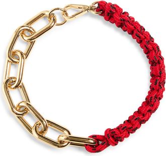 Plan C Chunky Chain Necklace in Red/black Gold at Nordstrom