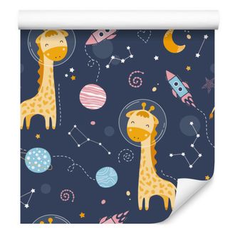 OEM Carta Da Parati Con Animali Nello Spazio Per Soggiorno E Camera Da Letto, 50x1000 Cm