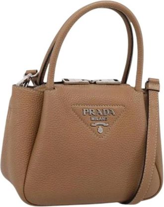 Prada Pre-owned Vintage Mini Hand Bag - Dames - Vintage Mini Tas - Bruin - ONE Size - Leer - Vintage