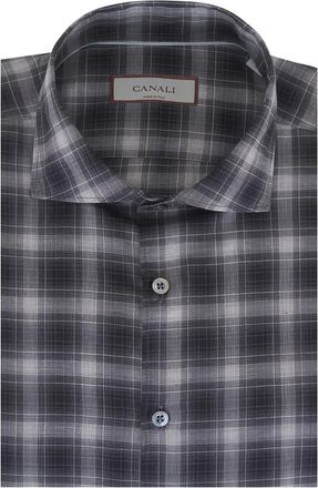 Canali Camicia con motivo tartan - Grigio