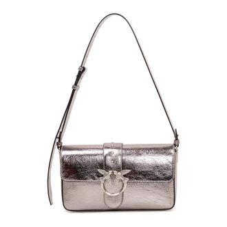 Pinko Love Bag One Slouchy Schoudertas - Dames - Schoudertassen - Grijs - ONE Size - Katoen - Tassen