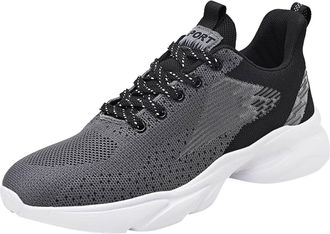 Generic Trainers Mens Running Shoes Mesh Breathable Road Running Shoes Soft Sole Sports Shoes Non-Slip Trainers Fashion Walking Shoes Lace-Up Shoes Cushioning