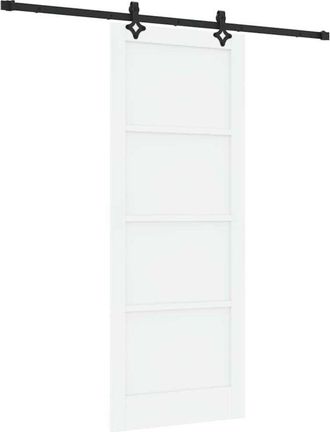 vidaXL Puerta Corredera Manual Blanco Y Negro 83 X 211 Cm Vidaxl