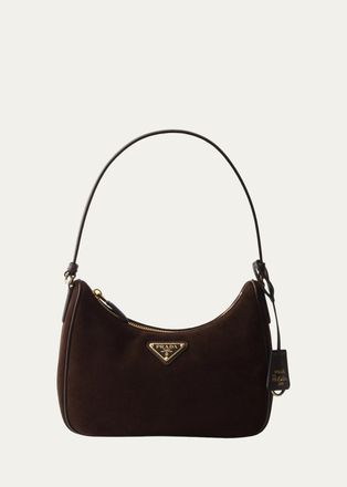 Prada Re-Edition 2005 Mini Nubuck & Saffiano Leather Shoulder Bag