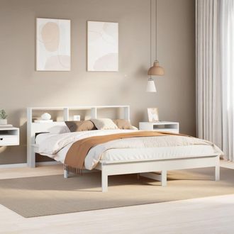 Berkfield Home Bed Frame without Mattress White 150x200 cm King Size Solid Wood Pine