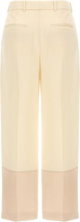 Tory Burch Crepe Crop Trousers - Cream
