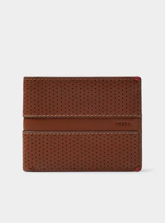Fossil Mens Perforated leather wallet