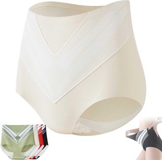 Generic Medical Grade Titanium Fiber Self-Heating Tourmaline Shaping Shorts, Titanium Fiber Tourmaline Shaping Shorts for Women (beige,XL)