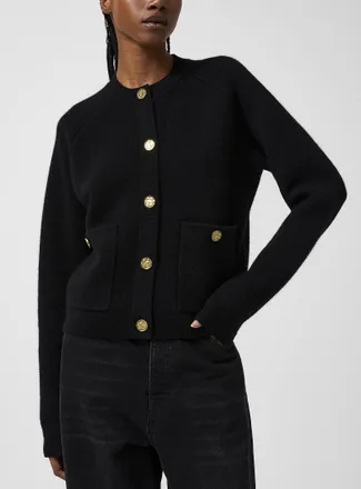 Toteme Tote Bagme - Womens Hammered buttons wool-cashmere blend cardigan