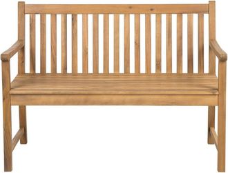 Beliani Banco de madera madera clara 2 personas