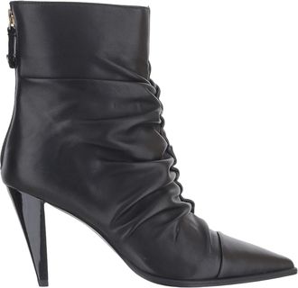 Pinko Black Embossed Zip Ankle Leather Boots