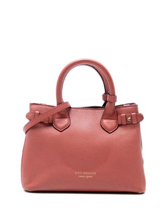 Burberry 2000-2017 Small Grainy Calfskin and House Check Banner satchel - Pink