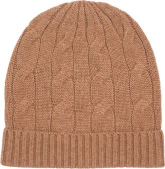Polo Ralph Lauren Cashmere Cable Beanie in Collection Camel at Nordstrom