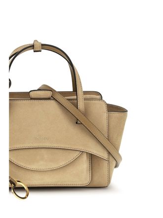 Hidesins Womens Shoulder Bag Flap Camel Suede Calf Leather
