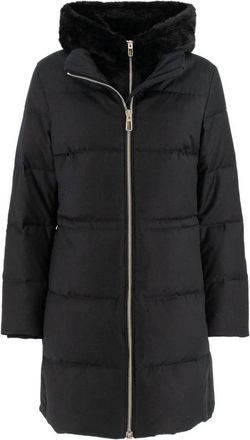 Duno Capuchon Dubbele Rits Jas - Dames - Parka Jassen - Zwart - M - Wol - Jassen