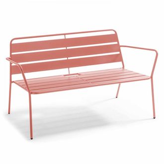 Oviala Canap&eacute; de jard&iacute;n de metal arcilla