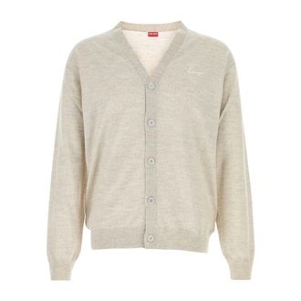 Kenzo Signature Cardigan - male - Kenzo - Cardigans - Gray - L - Knitwear