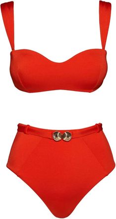 Noire Swimwear Set bikini a fascia - Rosso