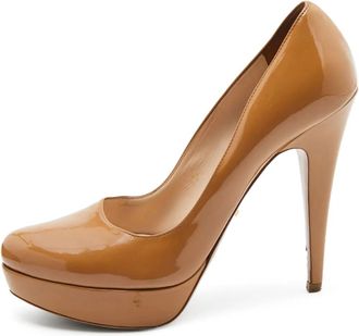 Prada 135mm patent-leather platform pumps - Neutrals