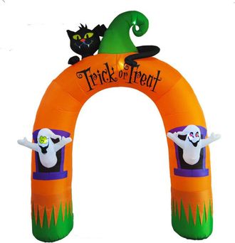 OEM Arco Hinchable De Halloween De 3 M De Altura Con Forma De Fantasma, Luces Led Integradas Y Gato Negro. Ideal Para Uso En Exteriores, Jard&iacute;n Y C&eacute;sped