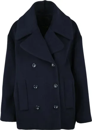 Liu Jo Jassen, Dames, Blauw, S, Wol, Peacot Jas