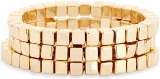 Leith 3-Pack Beaded Stretch Bracelets in Gold at Nordstrom Rack