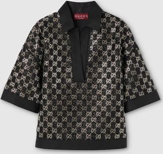 Gucci Wool Tweed Lamé Top, Black, Ready-to-wear