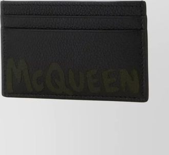 Alexander McQueen leather graffiti logo card holder