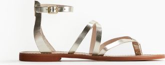 H&M Riemensandaletten aus Leder - Gold