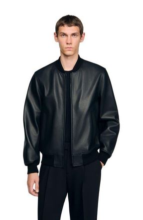 Sandro Leather jacket in Black at Nordstrom, Size X-Large