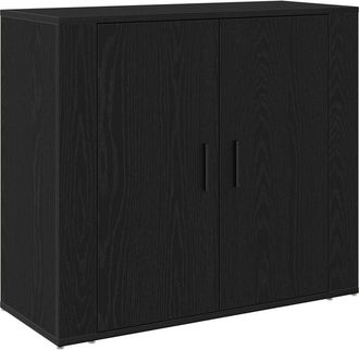vidaXL Sideboard Black oak 80 x 33 x 70 cm Engineered wood Vidaxl