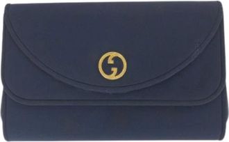 Gucci Pre-owned Clutches, female, Blue, Size: ONE SIZE Pre-owned Canvas Chain Shoulder Bag