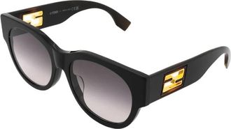 Fendi Smoke Gradient Round Ladies Sunglasses FE40147F 01B 55