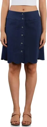 Wash Lab Denim Scalloped Hem Denim Miniskirt in Gibraltar Sea at Nordstrom, Size 30