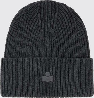 Isabel Marant Berretto beanie a coste in misto lana e cotone con logo ricamato
