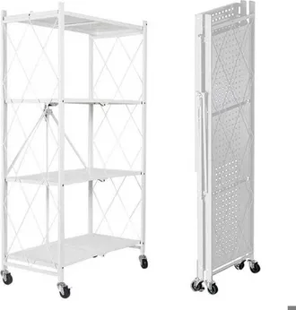 OEM Mueble Estanter&iacute;a - Seven Comfort - Estanter&iacute;a Plegable 4 Niveles 71.5x34x124cm - Ruedas 360&deg; - 20kg/niv