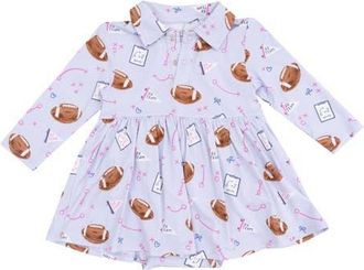 Angel Dear Touchdown Time Polo Dress in Artic Ice at Nordstrom, Size 18-24M