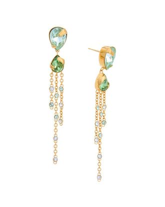 Oscar De La Renta Oscar De La Renta Pear Rhinestone Chandelier Earrings