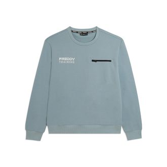 Freddy Felpa girocollo in baby french terry con taschino zip