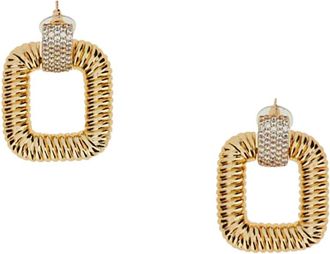 Self Portrait Accessoires, Dames, Geel, ONE Size, Gold Knocker Earrings