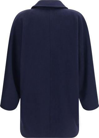 Max Mara Womens Rebus Double-Breasted Jacket Blu Marino